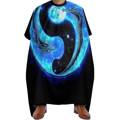 Friseur Umhänge Vollmond und Drache Ying Yang, Antistatisch Haar Schneideumhang Wasserdicht Friseure Kleid für Salon Frauen 140X168cm von Generic