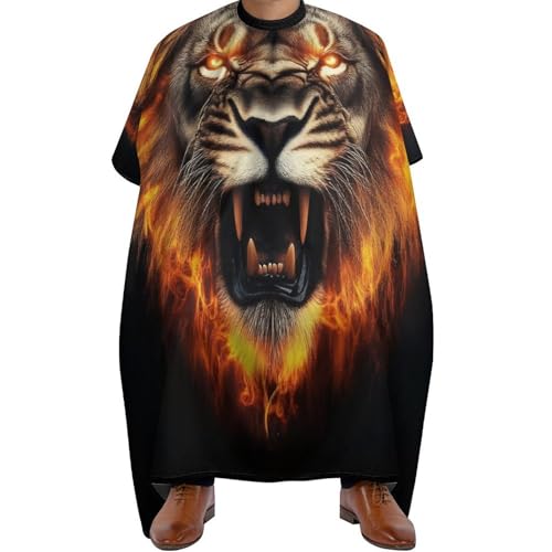 Friseure Kleid Coole Flamme Löwe Feuer Kunst, Mode Haarschneide Umhang Antistatisch Friseurumhang für Haarstyling Frauen 140X168cm von Generic