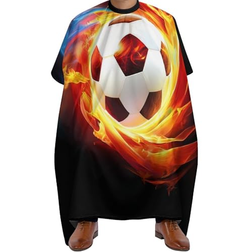 Friseure Kleid Cooles Feuer Flamme Fußball Football Schwarz, Unisex Salon Umhang Mode Barber Cape für Männer Frauen 140X168cm von Generic