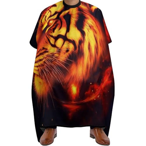 Friseure Kleid Feuer Wildtier Tiger Abstrakte Kunst, Mode Haarschneide Umhang Verstellbar Haar Schneideumhang für Haarschnitt Frauen 140X168cm von Generic