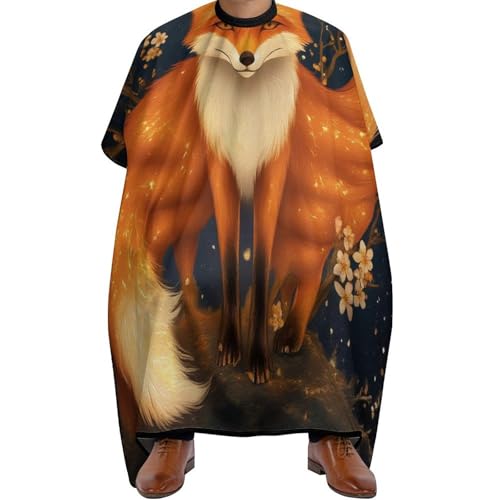 Friseure Kleid Fuchs-Kunst, Wasserdicht Haarschneideumhang Unisex Barber Cape für Männer Haarstyling 140X168cm von Generic