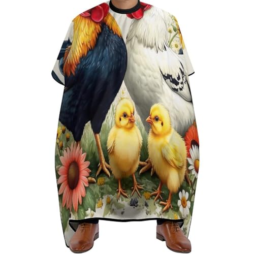 Friseure Kleid Gartenblume Huhn Hahn Kunst, Professionelle Haar Schneideumhang Antistatisch Haarschneidemantel für Männer Haarschnitt 140X168cm von Generic