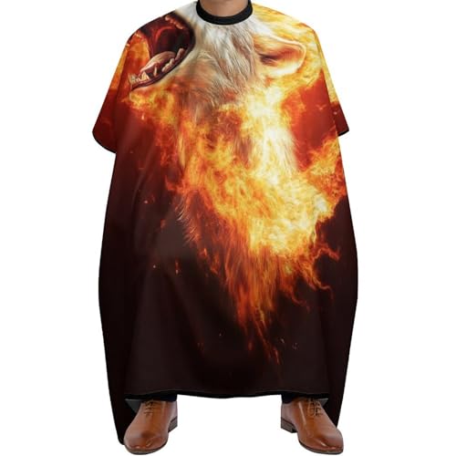 Friseure Kleid Kühles Flammen-Wolfsfeuer, Antistatisch Haar Schneideumhang Professionelle Haarschneideumhang für Frauen Haarstyling 140X168cm von Generic
