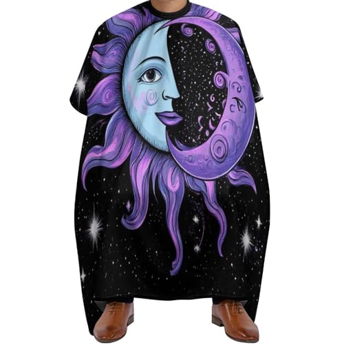 Friseure Kleid Lila Hexe Goth Sonne Mond Kunst, Antistatisch Haarschneide Umhang Professionelle Friseur Umhänge für Erwachsene Männer 140X168cm von Generic
