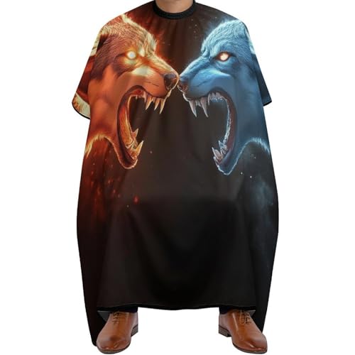 Friseure Kleid Wütender Wolfskampf, Antistatisch Haarschneide Umhang Professionelle Haarschneiden Umhange für Haarschneiden Frauen 140X168cm von Generic