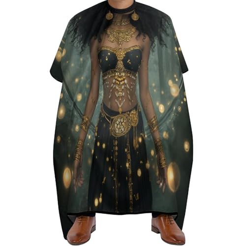 Friseurumhang Afroamerikanische Afro-Schwarze Frau Trippy Art, Antistatisch Haarschneidemantel Professionelle Haar Schneideumhang für Haarstyling Männer 140X168cm von Generic