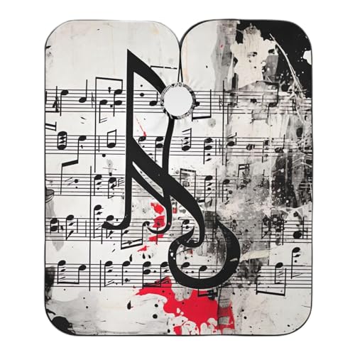 Friseurumhang Bespritzte Musiknote In Der Musik Barbiere Cape Wasserdicht Barbier Umhang Professionelle Friseur Umhang, Für Kinder, Friseursalon, 140×168cm von Generic