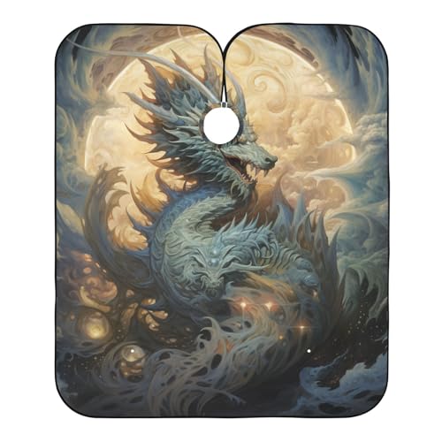 Friseurumhang Drache Im Vintage-Stil Friseur Umhang Wasserdicht Friseur Umhänge Einstellbare Unisex Friseure Kleid, Für Erwachsene, Kinder, 140×168cm von Generic