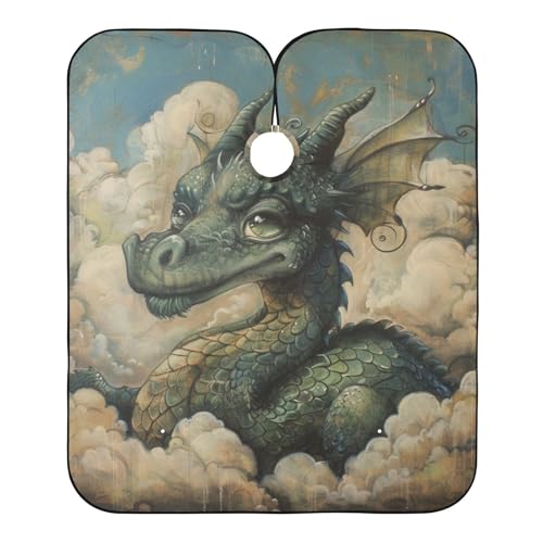Friseurumhang Drachen Salon Barbier Umhang Professionelle Friseur Umhang Mode Friseur Cape, Für Barbershops, Kinder, 140×168cm von Generic