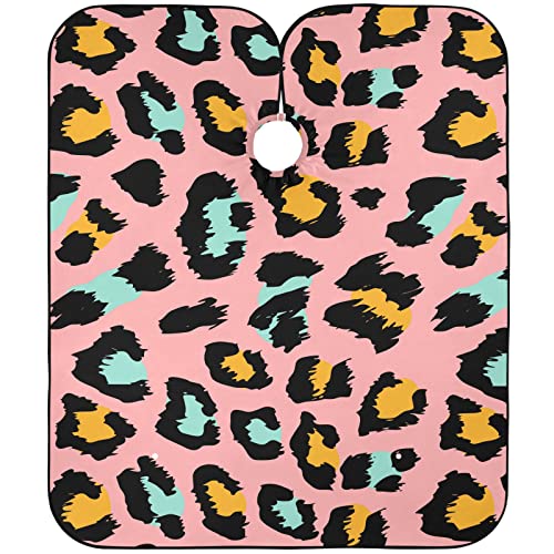 Friseurumhang Farbiger Leopard Professionelle Friseure Kleid Mode Einstellbare Unisex Friseurumhang, Für Erwachsene, Barbershops, Kinder, 140x168cm von Generic