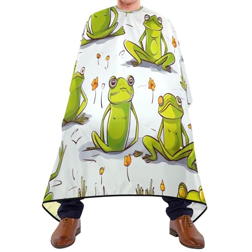 Friseurumhang Frösche Salon Barbier Umhang Professionelle Barbier Umhang Wasserdicht Haarschneideumhang Cape, Für Kinder, Friseursalon, 140×168cm von Generic