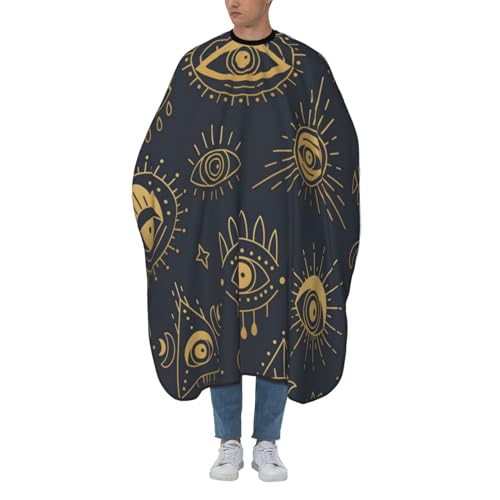 Friseurumhang Goldauge Friseur Cape Einstellbare Friseur Umhänge Wasserdicht Unisex Friseurumhang, Für Kinder, Erwachsene, 140×168cm von Generic