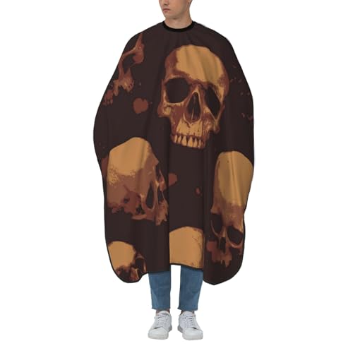 Friseurumhang Gruseliger, Unheimlicher Totenkopf Barbiere Cape Einstellbare Friseur Umhänge Professionelle Haarschneideumhang Cape, Für Kinder, Barbier, 140×168cm von Generic