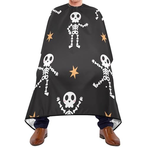 Friseurumhang Halloween-Schädel Friseur Umhänge Wasserdicht Haarschneideumhang Cape Mode Friseur Umhang, Für Friseursalon, Kinder, 140×168cm von Generic