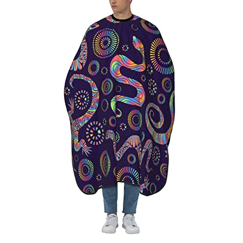 Friseurumhang Helle Eidechsen Und Schlangen Friseur Umhänge Mode Friseur Umhang Professionelle Salon Barbier Umhang, Für Kinder, Barbier, 140×168cm von Generic