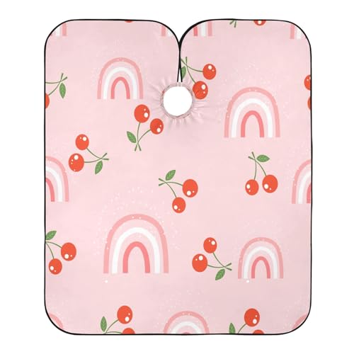 Friseurumhang Kirschregenbogen Salon Barbier Umhang Mode Unisex Friseurumhang Einstellbare Friseur Cape, Für Barbier, Kinder, 140×168cm von Generic