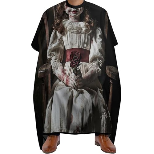 Friseurumhang Mädchen Puppe Schwarz, Wasserdicht Haarschneiden Umhange Polyester Haarschneidemantel für Haarstyling Haarschneiden 140X168cm von Generic