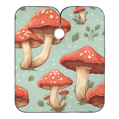 Friseurumhang Pilze Und Punkte Unisex Friseurumhang Mode Unisex Friseure Kleid Wasserdicht Salon Barbier Umhang, Für Kinder, Erwachsene, 140×168cm von Generic