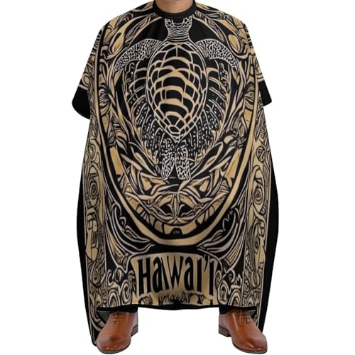 Friseurumhang Retro Hawaiianische Schildkröte, Antistatisch Haarschneidemantel Wasserdicht Haarschneideumhang für Haarstyling Frauen 140X168cm von Generic