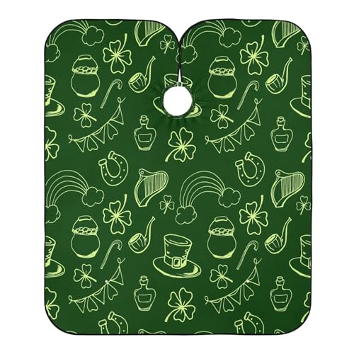 Friseurumhang Saint Patrick-Muster Haarschneideumhang Cape Mode Salon Barbier Umhang Wasserdicht Friseur Umhang, Für Kinder, Barbier, 140×168cm von Generic