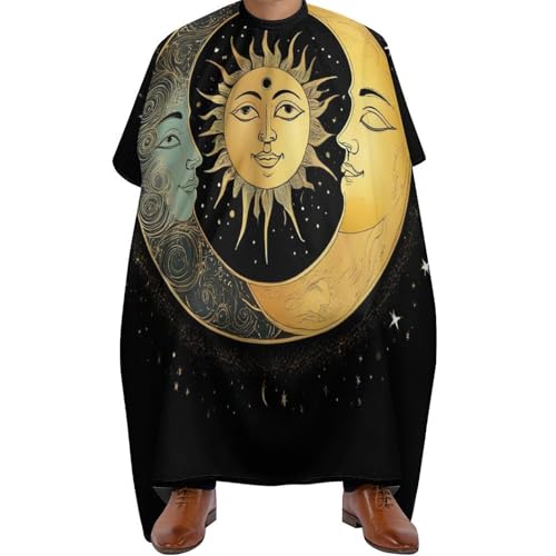 Friseurumhang Sonne Halbmond Sterne Astrologie Tarotkarten, Wasserdicht Friseure Kleid Unisex Friseur Umhänge für Salon Frauen 140X168cm von Generic