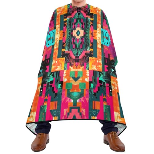 Friseurumhang Stammes- Barbiere Cape Wasserdicht Friseur Umhang Professionelle Friseur Umhänge, Für Erwachsene, Kinder, 140×168cm von Generic