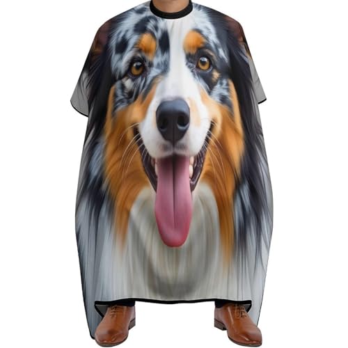 Friseurumhang Tierischer australischer Schäferhund, Wasserdicht Haarschneidemantel Polyester Barber Cape für Frauen Haarstyling 140X168cm von Generic