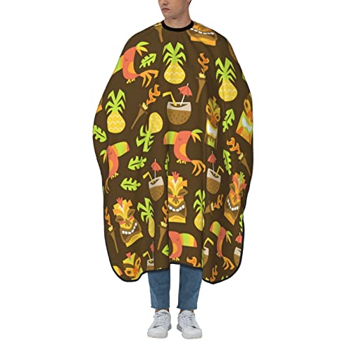 Friseurumhang Tiki Hawaiianisch Retro Vintage Unisex Friseure Kleid Professionelle Unisex Friseurumhang Einstellbare Barbier Umhang, Für Friseursalon, Kinder, 140×168cm von Generic