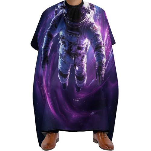 Friseurumhang Trippy Weltraum-Astronautenkunst, Antistatisch Haarschneiden Umhange Verstellbar Haarschneideumhang für Haarstyling Männer 140X168cm von Generic