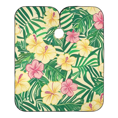 Friseurumhang Tropische Blumen Friseur Umhänge Einstellbare Friseur Umhang Professionelle Barbiere Cape, Für Kinder, Färben, 140×168cm von Generic