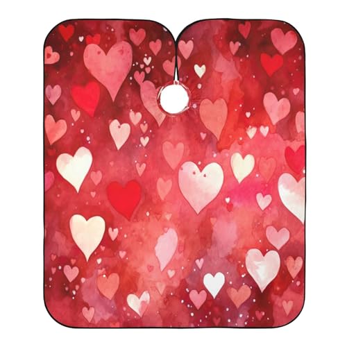 Friseurumhang Valentinstag Herz Friseur Umhang Professionelle Salon Barbier Umhang Einstellbare Haarschneideumhang Cape, Für Kinder, Friseursalon, 140×168cm von Generic