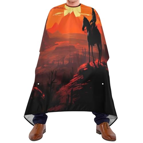 Friseurumhang Westliche Wüste Unisex Friseure Kleid Mode Unisex Friseurumhang Professionelle Friseur Umhang, Für Kinder, Friseursalon, 140×168cm von Generic