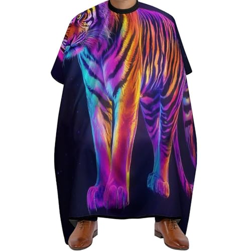 Friseurumhang Wildtier Tiger Kunst, Antistatisch Friseure Kleid Professionelle Haarschneide Umhang für Erwachsene Männer 140X168cm von Generic