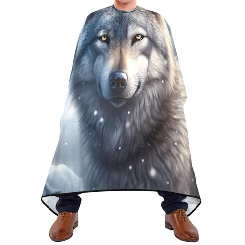 Friseurumhang Wolf Unisex Friseure Kleid Einstellbare Unisex Friseurumhang Professionelle Friseur Umhänge, Für Färben, Kinder, 140×168cm von Generic