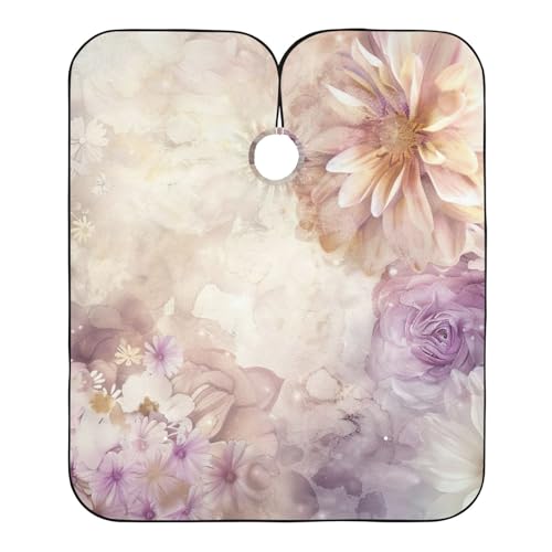 Friseurumhang Zarte Blumen Friseur Umhänge Einstellbare Friseur Umhang Professionelle Salon Barbier Umhang, Für Kinder, Friseursalon, 140×168cm von Generic
