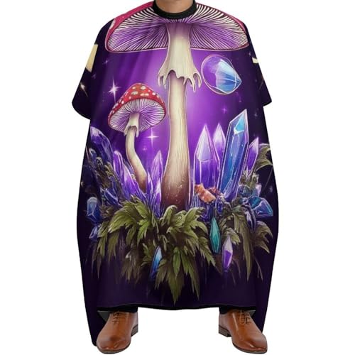 Friseurumhang Zauberpilz-Trip, Mode Haar Schneideumhang Verstellbar Haarschneide Umhang für Haarstyling Männer 140X168cm von Generic