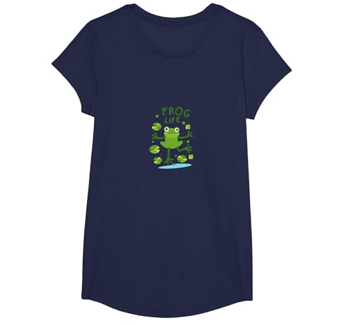Froschleben: Skurrile Amphibienteichszene für Naturliebhaber T-Shirt, Girls, Marineblau, XS Froschleben: Skurrile Amphibienteichszene für Naturliebhaber T-Shirt, Girls, Marineblau, XS von Generic