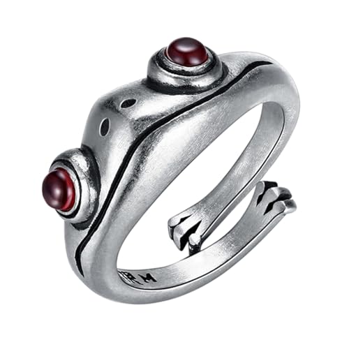 Froschring, passende Ringe, elegante Ringe mit Tieren und Fliegen, funky Paarringe für Paare, Weihnachten, Familie, Freunde, Jubiläen, riferimento alla descrizione, Metall, Siehe Beschreibung von Generic