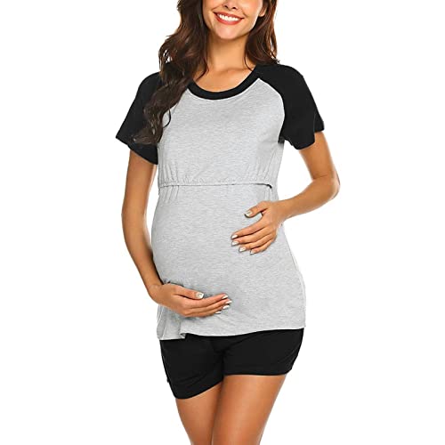 Frottee Schlafanzug Frau Frauen stillen Umstandsshirt kurz Baby und Tops Stillset Ärmel T Pyjamas Nachtwäsche Hosen Umstandsschlaf & Schwangerschaft Pyjama Damen Frottee Schlafanzug Frau Frauen stillen Umstandsshirt kurz Baby und Tops Stillset Ärmel T Pyjamas Nachtwäsche Hosen Umstandsschlaf & Schwangerschaft Pyjama Damen von Generic