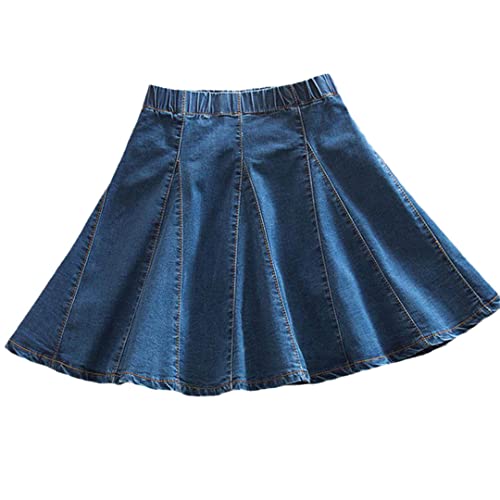 Frühjahr/Sommer Übergröße Stretch Jeansrock Regenschirm A-Linie Kurzer Rock, blau, 44 von Generic