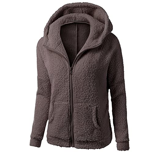 FrühlingsangeboteDamen Kapuzenjacke Warm Fleece Sweatjacke mit Reißverschluss Herbst Winter Teddy Jacke Casual Einfachheit Übergangsjacke Leicht Wintermantel Einfarbig Fleecejacke mit Tasche S-5XL FrühlingsangeboteDamen Kapuzenjacke Warm Fleece Sweatjacke mit Reißverschluss Herbst Winter Teddy Jacke Casual Einfachheit Übergangsjacke Leicht Wintermantel Einfarbig Fleecejacke mit Tasche S-5XL von Generic
