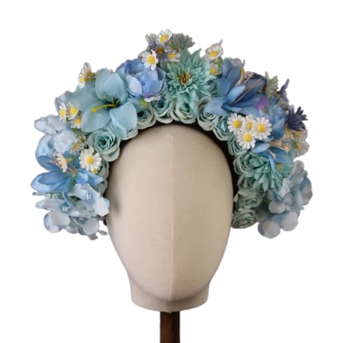 Frühlingsblumenkronen, Blumengirlanden, Stirnband für Braut, Hochzeit, Frauen, stimulierter Blumenkranz, Haarband, Haarreif, Requisiten von Generic