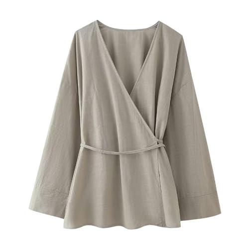 Frühlingsneues europäisches und amerikanisches Damen-Set aus strukturierter, zweireihiger Oberbekleidung im Kimono-Stil + gerader Hose - Graubraunes Oberteil BB4927TP-XS Frühlingsneues europäisches und amerikanisches Damen-Set aus strukturierter, zweireihiger Oberbekleidung im Kimono-Stil + gerader Hose - Graubraunes Oberteil BB4927TP-XS von Generic
