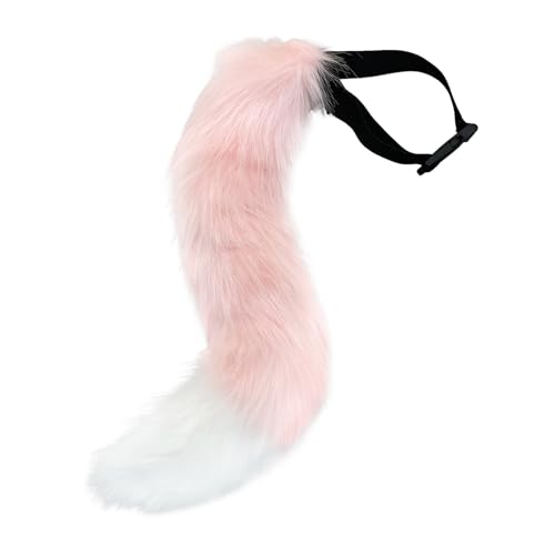 Fuchsschwanz Kunstpelz Tier Fuchs Wolf Katze Kostüm Schwanz 50cm Plüsch Tierschwanz Kunstfell Wolfsschwanz Katzewanz Karneval Halloween Party Dress Up Fasching Mottoparty Verkleidung (Rosa) von Generic