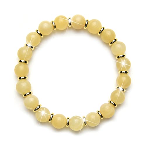 Fukugems Calcite Feng Shui Armband - Geld Attraktion, Glück Perlen, Unternehmer Geschäftsbeziehung, Happy Mood Kristall von My Pet Elephant