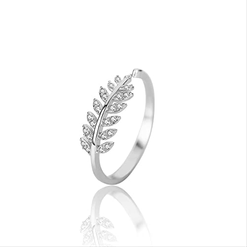 Funkelnde Verlobung Fingerblattringe für Frauen Solid 925 Schmuck Hochzeits Statement weiblich von Generic