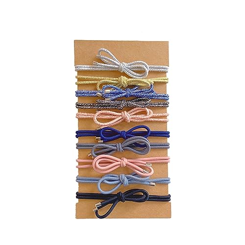 Funkelndes Schleifen-Stirnband, minimalistisches schickes Pferdeschwanz-Haargummi-Armband Haarband-Set Seiden Haargummi Damen (Purple, One Size) von Generic