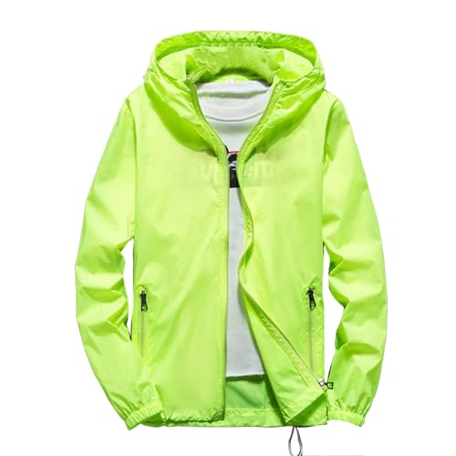 Funktionsjacke Herren Leichte, Outdoorjacke Herren Übergröße, Dünn Übergangsjacke mit Kapuze Reißverschlusstasche Atmungsaktiv Softshell-Jacke Wasserdicht Wanderjacke Unisex Freizeitjacke Kapuzenjacke von Generic