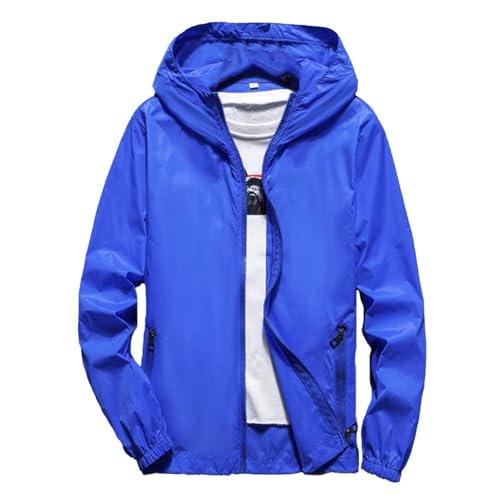 Funktionsjacke Herren Leichte, Outdoorjacke Herren Übergröße, Dünn Übergangsjacke mit Kapuze Reißverschlusstasche Atmungsaktiv Softshell-Jacke Wasserdicht Wanderjacke Unisex Freizeitjacke Kapuzenjacke von Generic