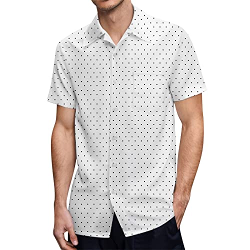 Funky Hawaii Hemd Herren Kurzarm Hawaiihemd Männer Freizeithemd Sommerhemd Kurzarmhemd Hawaiihemd Stehkragen Muster Casual Strand Shirt Beach Farben Weiß XL von Generic
